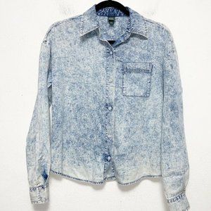 Wild Fable XS Blue Acid Wash Button Up Shirt